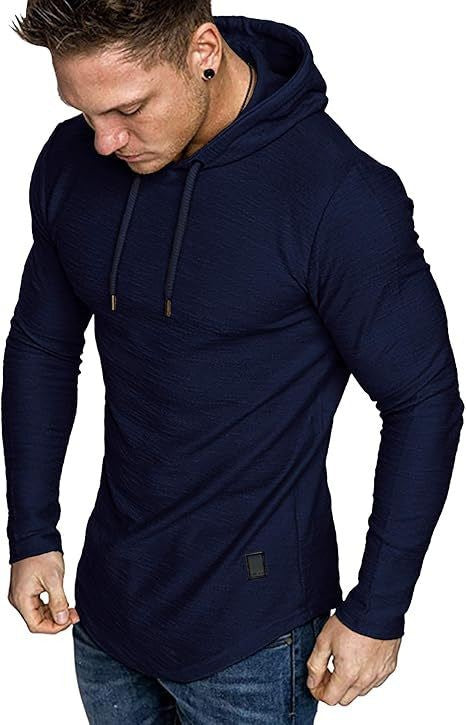 Mens Fashion Hoodies Fleece Long Sleeve Athletic Sweatshirt
